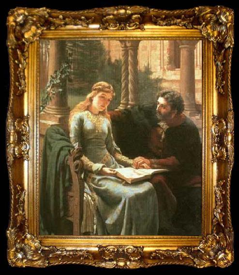 framed  Edmund Blair Leighton Abaelard und seine Schulerin Heloisa, ta009-2